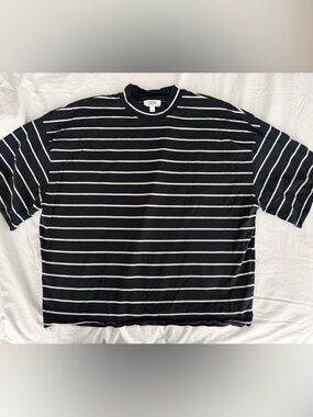 COS Black and White Striped Short Sleeve Tee